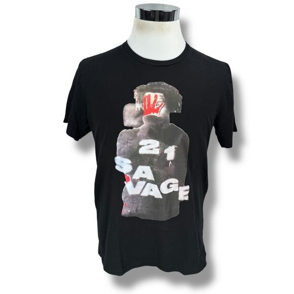 21 Savage 2023 It Was All a Blur Tour T-Shirt Men's Large Black Graphic Pullover - Picture 1 of 7